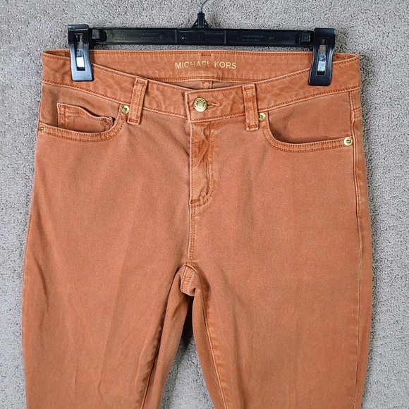 Michael Kors Jeans Womens 4 Orange Izzy Skinny Mid‎ Rise Denim Stretch - Picture 2 of 13